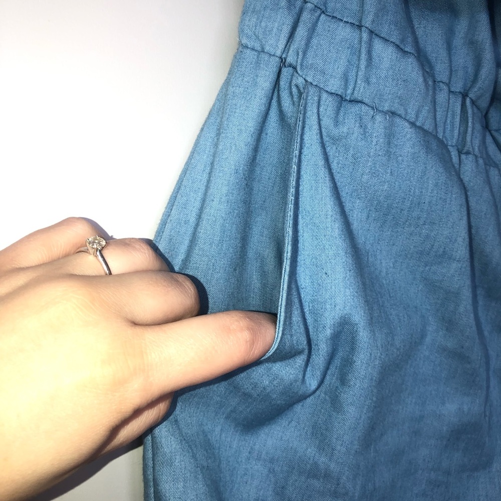 Chambray-style Strapless Jumpsuit - Picture 4 of 4